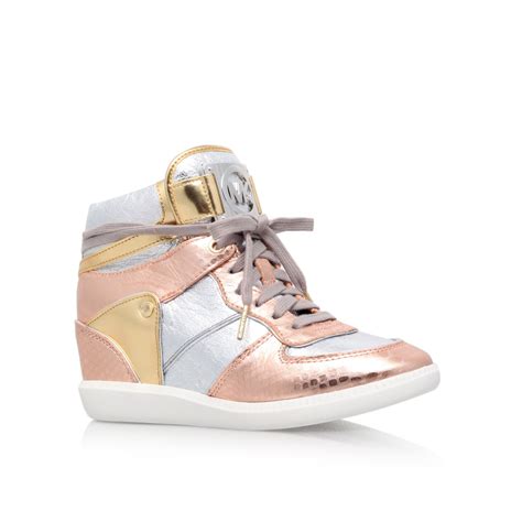 michael michael kors women's nikko high top|michael kors rose gold trainers.